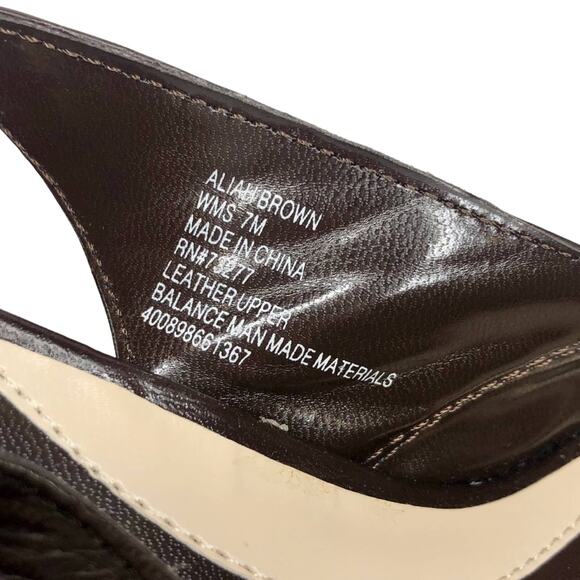 Apt. 9 Brown Leather Slingback Heels Size 7 - Picture 7 of 8